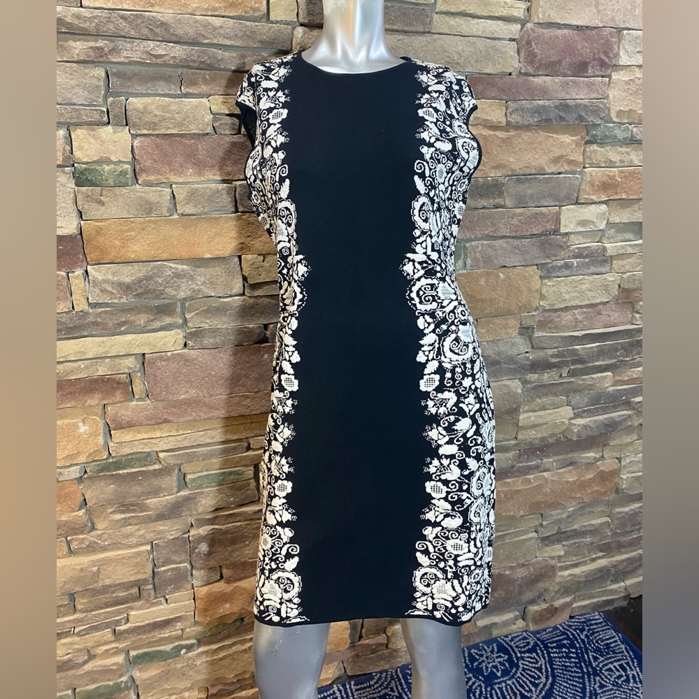 Philosophy Printed Contrast Sweater Dress Sz L
